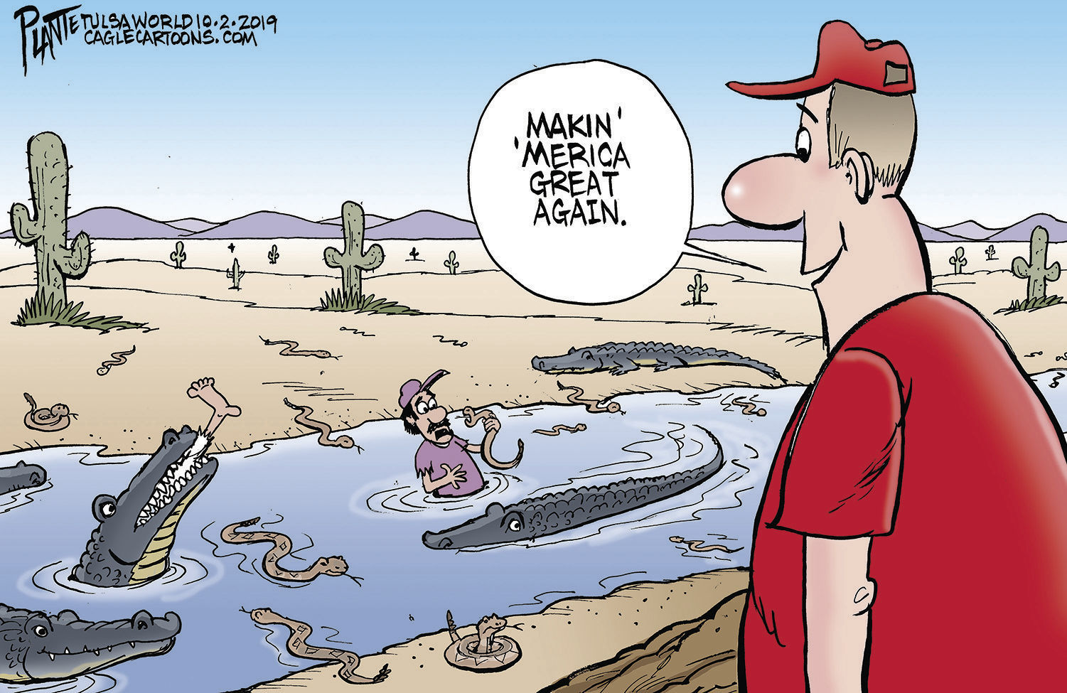 Bruce Plante Cartoon: Trump and the Border Moat